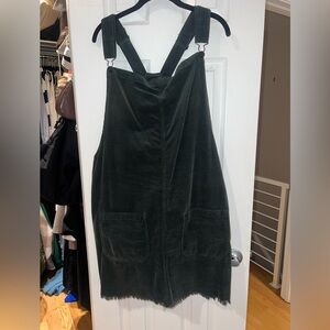 American Eagle Green Corduroy Overall Dress